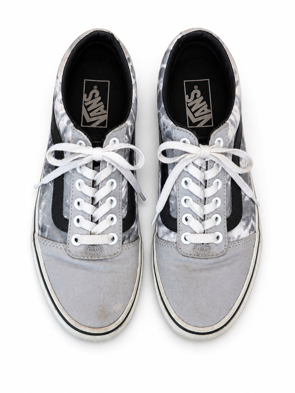 Vans Old Skool Tie Dye Gray Black Canvas Skate Sneakers Low Top Size 6.5
